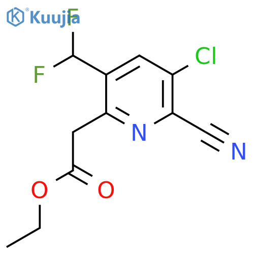 Ethyl 3-chloro-2-cyano-5-(difluoromethyl)pyridine-6-acetate structure