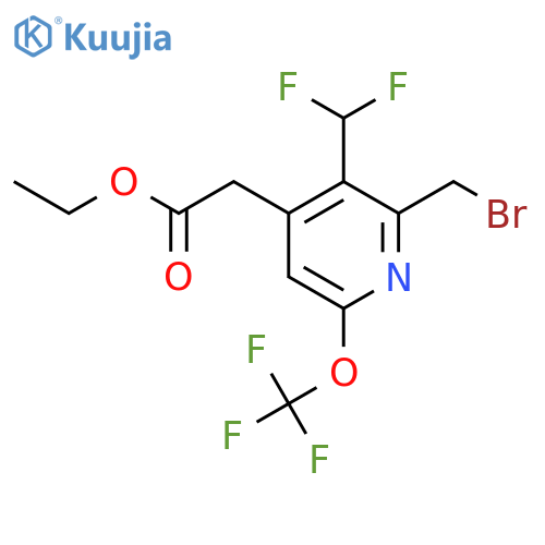 Ethyl 2-(bromomethyl)-3-(difluoromethyl)-6-(trifluoromethoxy)pyridine-4-acetate structure