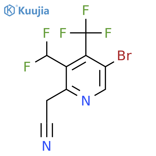 5-Bromo-3-(difluoromethyl)-4-(trifluoromethyl)pyridine-2-acetonitrile structure