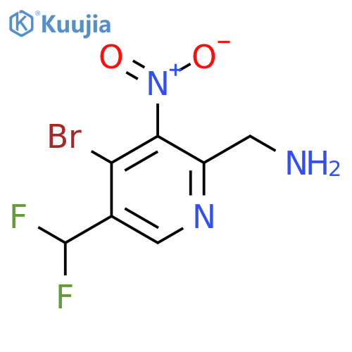 2-(Aminomethyl)-4-bromo-5-(difluoromethyl)-3-nitropyridine structure