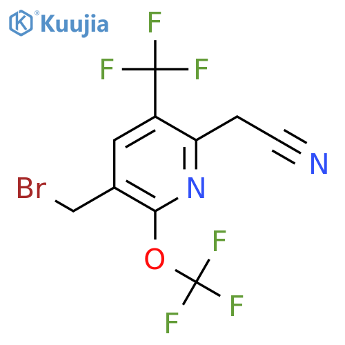 3-(Bromomethyl)-2-(trifluoromethoxy)-5-(trifluoromethyl)pyridine-6-acetonitrile structure