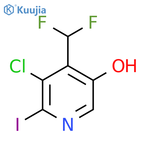 3-Chloro-4-(difluoromethyl)-5-hydroxy-2-iodopyridine structure