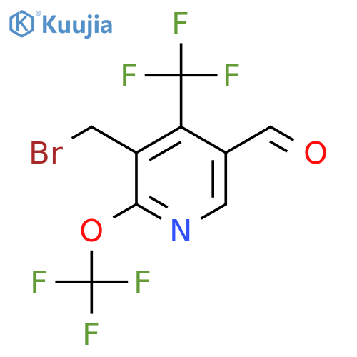 3-(Bromomethyl)-2-(trifluoromethoxy)-4-(trifluoromethyl)pyridine-5-carboxaldehyde structure