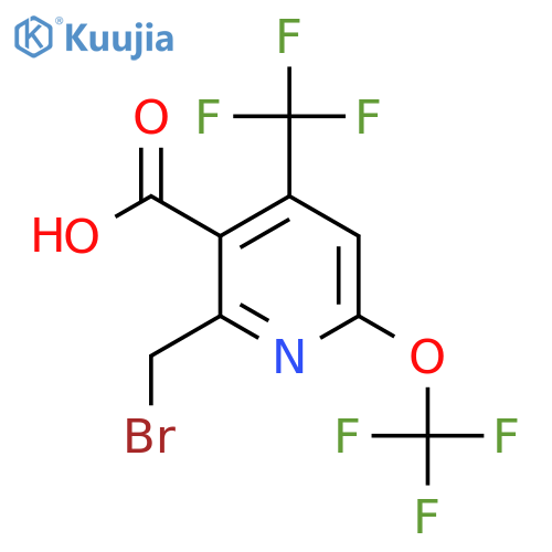 2-(Bromomethyl)-6-(trifluoromethoxy)-4-(trifluoromethyl)pyridine-3-carboxylic acid structure