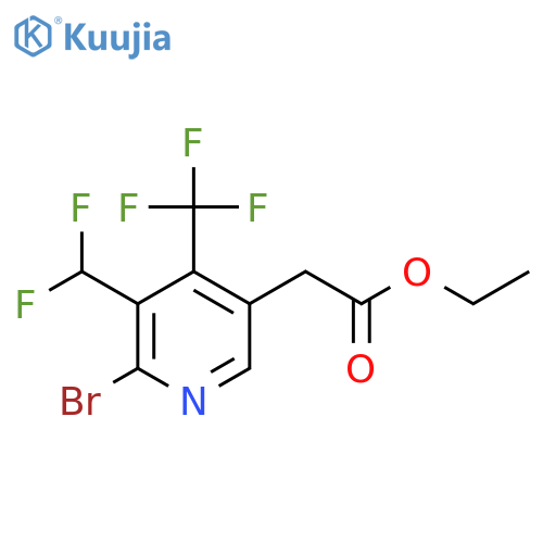Ethyl 2-bromo-3-(difluoromethyl)-4-(trifluoromethyl)pyridine-5-acetate structure