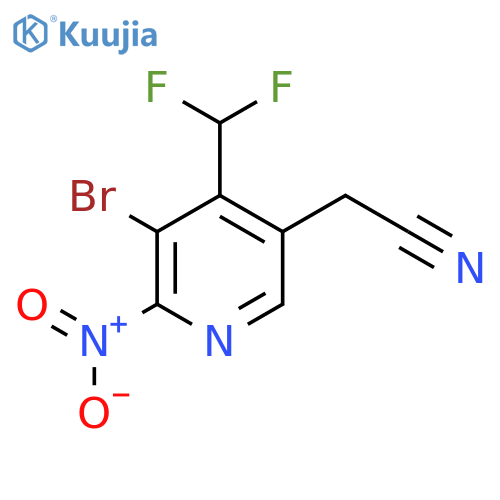 3-Bromo-4-(difluoromethyl)-2-nitropyridine-5-acetonitrile structure