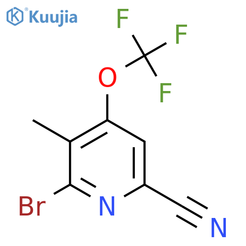 2-Bromo-6-cyano-3-methyl-4-(trifluoromethoxy)pyridine structure