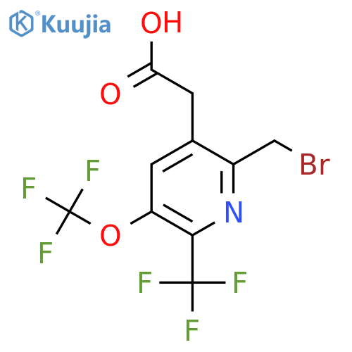 2-(Bromomethyl)-5-(trifluoromethoxy)-6-(trifluoromethyl)pyridine-3-acetic acid structure