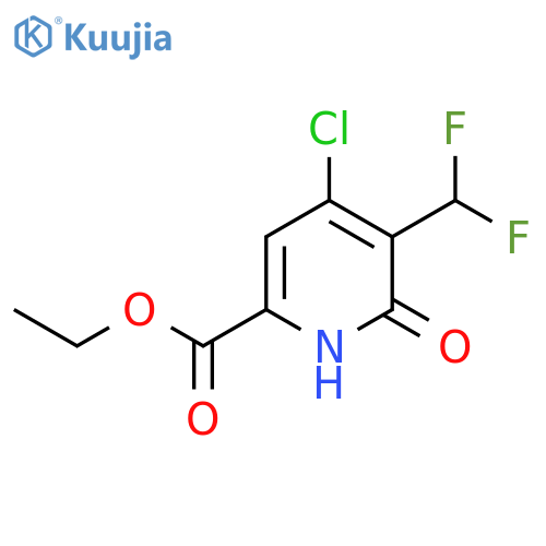 Ethyl 4-chloro-3-(difluoromethyl)-2-hydroxypyridine-6-carboxylate structure