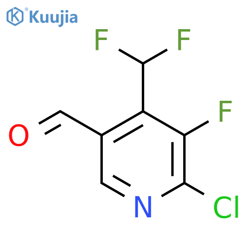 2-Chloro-4-(difluoromethyl)-3-fluoropyridine-5-carboxaldehyde structure