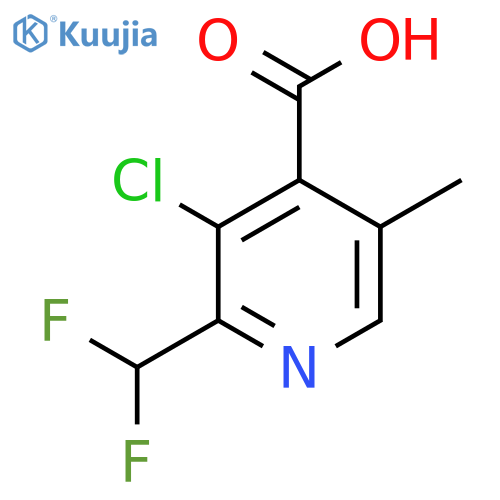3-Chloro-2-(difluoromethyl)-5-methylpyridine-4-carboxylic acid structure