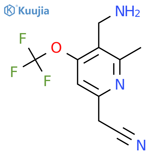 3-(Aminomethyl)-2-methyl-4-(trifluoromethoxy)pyridine-6-acetonitrile structure