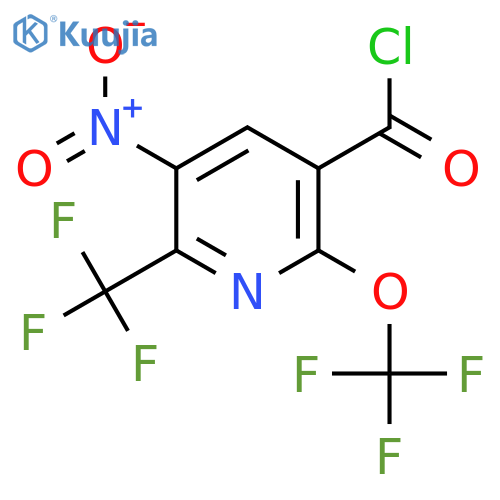 3-Nitro-6-(trifluoromethoxy)-2-(trifluoromethyl)pyridine-5-carbonyl chloride structure