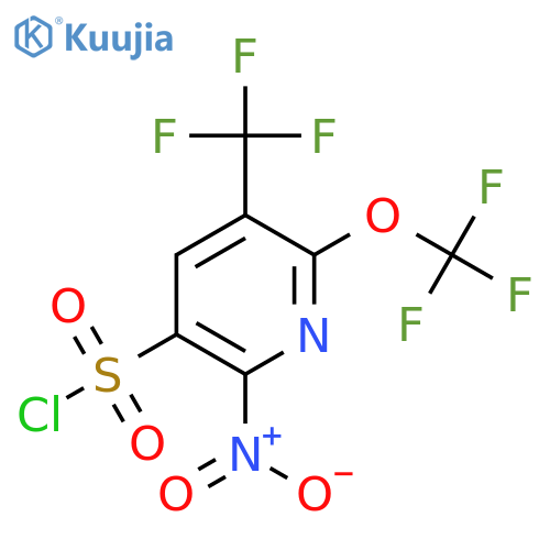 2-Nitro-6-(trifluoromethoxy)-5-(trifluoromethyl)pyridine-3-sulfonyl chloride structure
