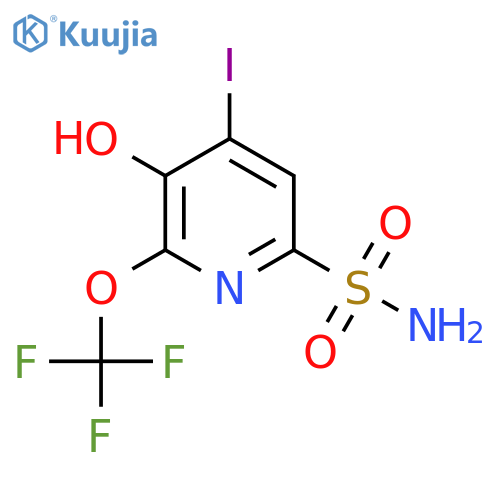 3-Hydroxy-4-iodo-2-(trifluoromethoxy)pyridine-6-sulfonamide structure