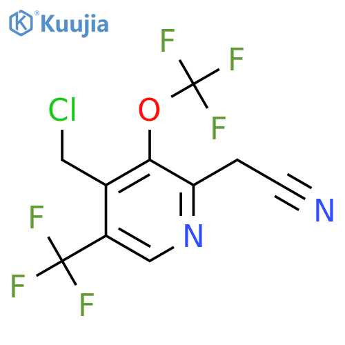 4-(Chloromethyl)-3-(trifluoromethoxy)-5-(trifluoromethyl)pyridine-2-acetonitrile structure