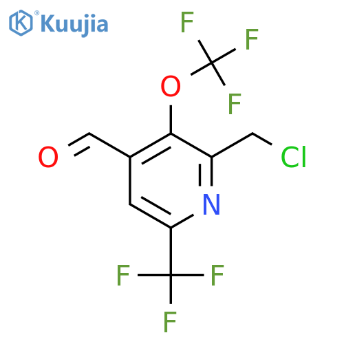 2-(Chloromethyl)-3-(trifluoromethoxy)-6-(trifluoromethyl)pyridine-4-carboxaldehyde structure