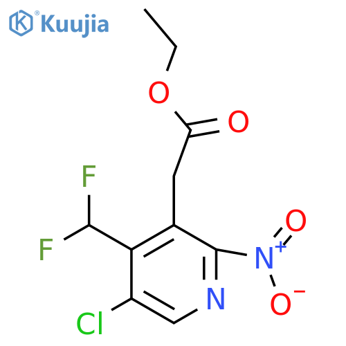 Ethyl 5-chloro-4-(difluoromethyl)-2-nitropyridine-3-acetate structure