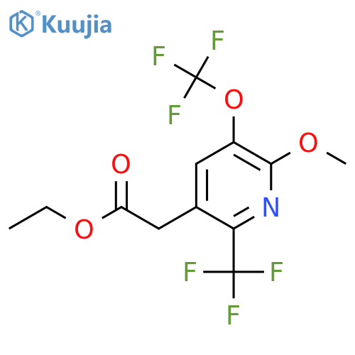 Ethyl 2-methoxy-3-(trifluoromethoxy)-6-(trifluoromethyl)pyridine-5-acetate structure