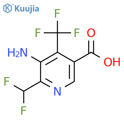 3-Amino-2-(difluoromethyl)-4-(trifluoromethyl)pyridine-5-carboxylic acid structure