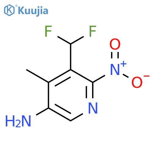 5-Amino-3-(difluoromethyl)-4-methyl-2-nitropyridine structure