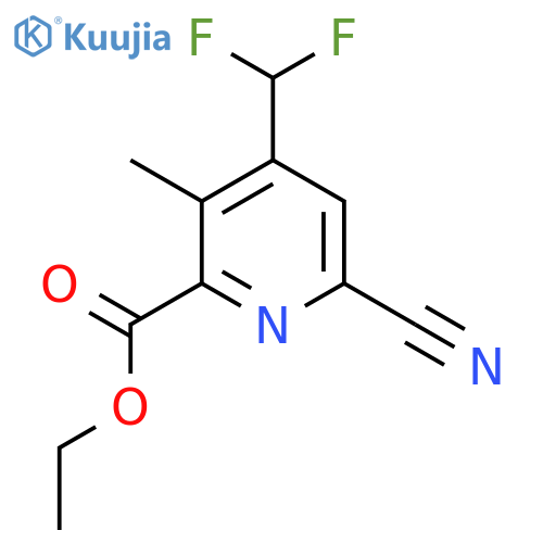 Ethyl 6-cyano-4-(difluoromethyl)-3-methylpyridine-2-carboxylate structure
