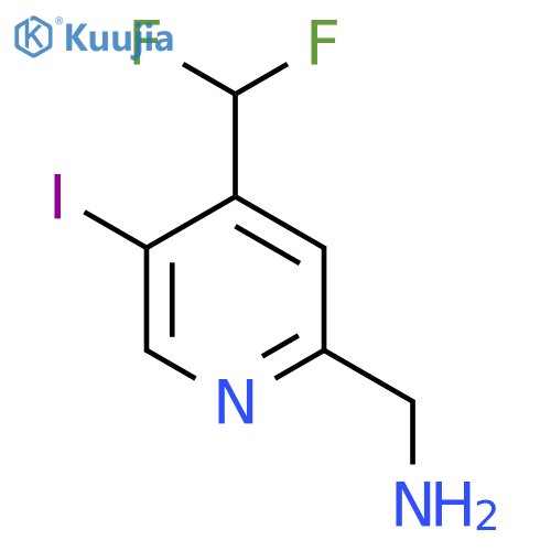 2-(Aminomethyl)-4-(difluoromethyl)-5-iodopyridine structure