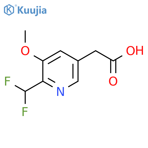2-(Difluoromethyl)-3-methoxypyridine-5-acetic acid structure