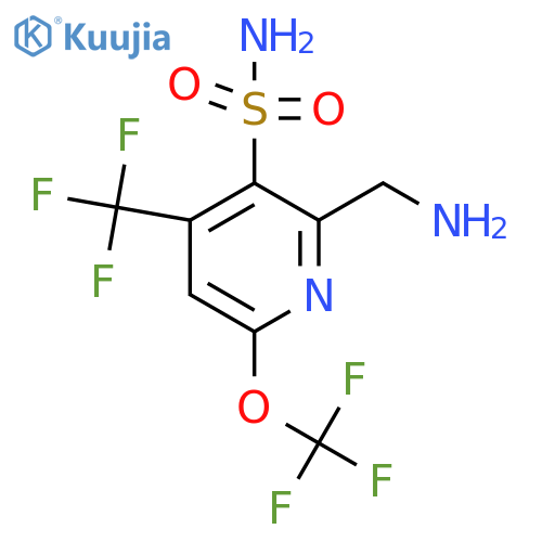 2-(Aminomethyl)-6-(trifluoromethoxy)-4-(trifluoromethyl)pyridine-3-sulfonamide structure