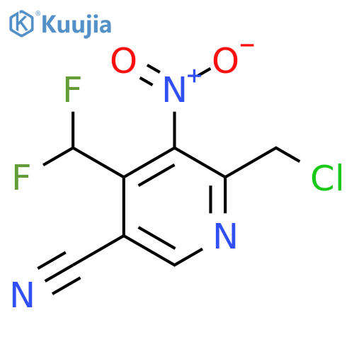 2-(Chloromethyl)-5-cyano-4-(difluoromethyl)-3-nitropyridine structure