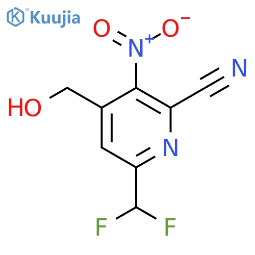 2-Cyano-6-(difluoromethyl)-3-nitropyridine-4-methanol structure