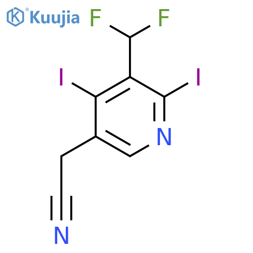 3-(Difluoromethyl)-2,4-diiodopyridine-5-acetonitrile structure