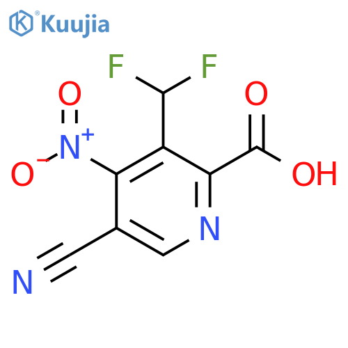 5-Cyano-3-(difluoromethyl)-4-nitropyridine-2-carboxylic acid structure