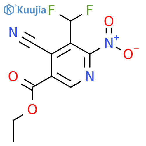 Ethyl 4-cyano-3-(difluoromethyl)-2-nitropyridine-5-carboxylate structure