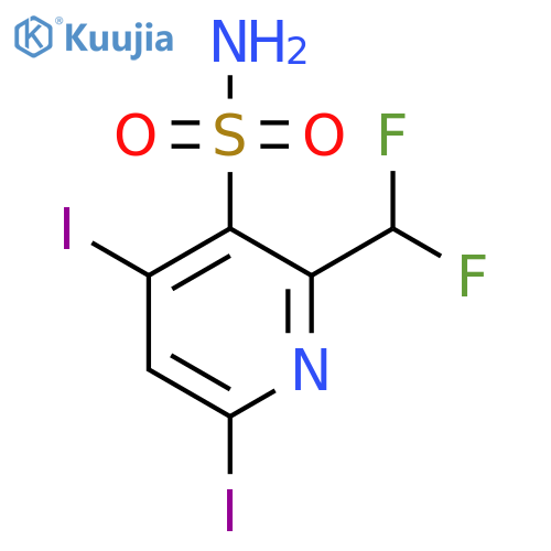 2-(Difluoromethyl)-4,6-diiodopyridine-3-sulfonamide structure