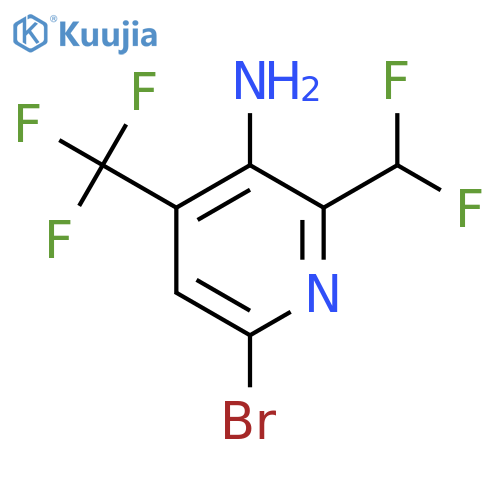 3-Amino-6-bromo-2-(difluoromethyl)-4-(trifluoromethyl)pyridine structure