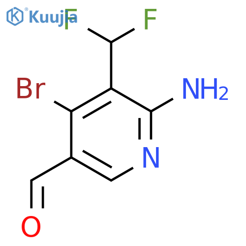 2-Amino-4-bromo-3-(difluoromethyl)pyridine-5-carboxaldehyde structure