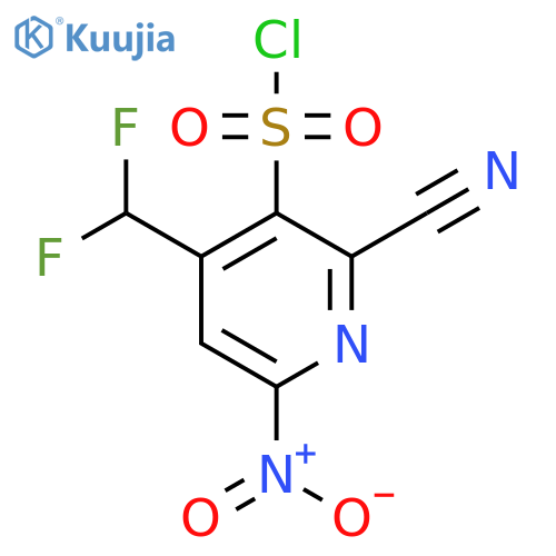 2-Cyano-4-(difluoromethyl)-6-nitropyridine-3-sulfonyl chloride structure