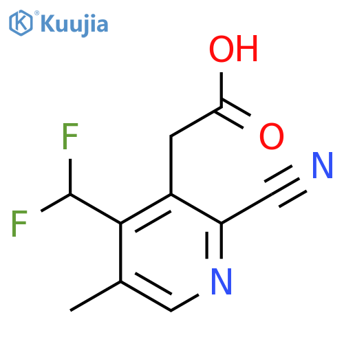 2-Cyano-4-(difluoromethyl)-5-methylpyridine-3-acetic acid structure