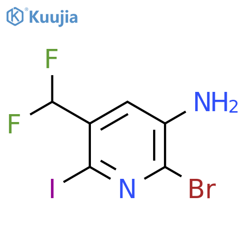 3-Amino-2-bromo-5-(difluoromethyl)-6-iodopyridine structure
