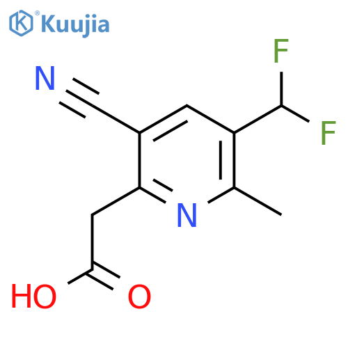 3-Cyano-5-(difluoromethyl)-6-methylpyridine-2-acetic acid structure