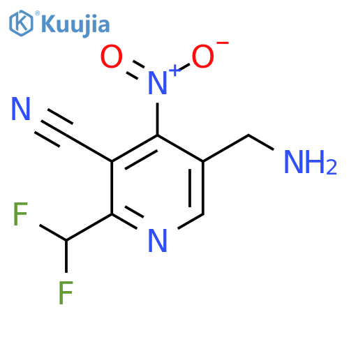 5-(Aminomethyl)-3-cyano-2-(difluoromethyl)-4-nitropyridine structure