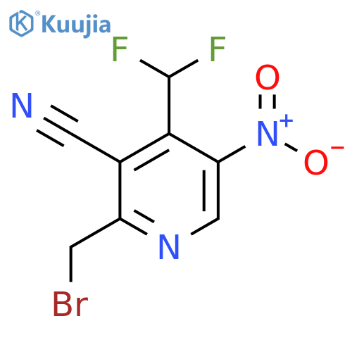 2-(Bromomethyl)-3-cyano-4-(difluoromethyl)-5-nitropyridine structure