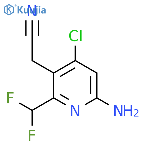 6-Amino-4-chloro-2-(difluoromethyl)pyridine-3-acetonitrile structure