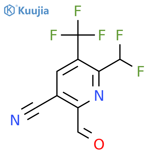 5-Cyano-2-(difluoromethyl)-3-(trifluoromethyl)pyridine-6-carboxaldehyde structure
