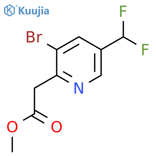 Methyl 3-bromo-5-(difluoromethyl)pyridine-2-acetate structure