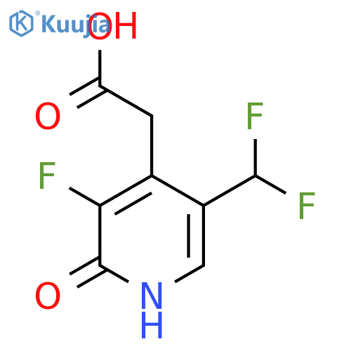 5-(Difluoromethyl)-3-fluoro-2-hydroxypyridine-4-acetic acid structure