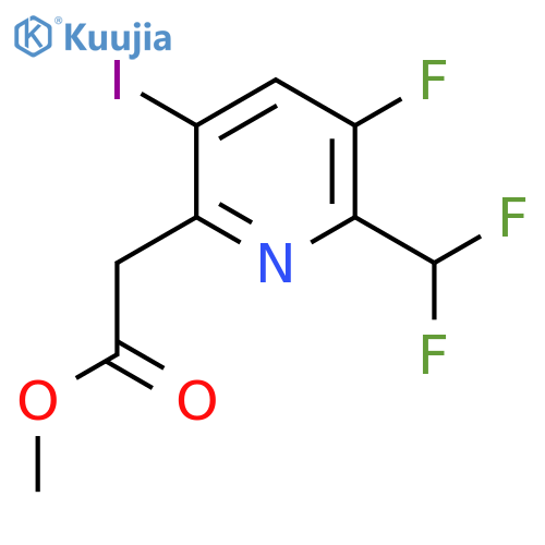 Methyl 2-(difluoromethyl)-3-fluoro-5-iodopyridine-6-acetate structure