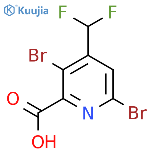3,6-Dibromo-4-(difluoromethyl)pyridine-2-carboxylic acid structure