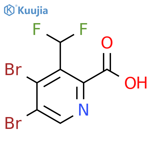4,5-Dibromo-3-(difluoromethyl)pyridine-2-carboxylic acid structure